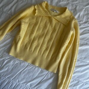 Chic Yellow Knit Cardigan for Women